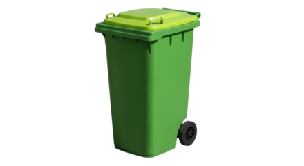 Isolated Green Recycling Bin