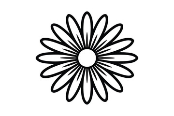 Daisy flower outline flat icon