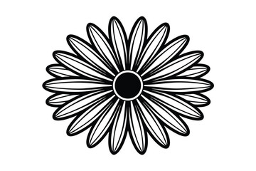 Daisy flower outline flat icon
