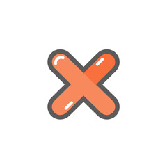 Obraz premium Orange Cross Icon in Minimalist Style 