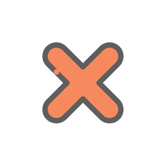 Abstract orange cross symbol on white background  