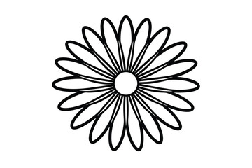 Daisy flower outline flat icon