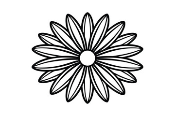 Daisy flower outline flat icon