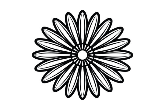 recommend clip art: Daisy flower outline flat icon