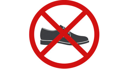 Isolated No Shoes Sign