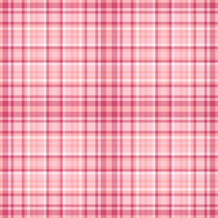 Classic pink plaid pattern. Seamless fabric texture great for backgrounds, textiles, designs. Warm, cozy,  versatile for seasonal projects.