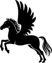 Majestic Pegasus Vector Illustration – Mythical Winged Horse Design