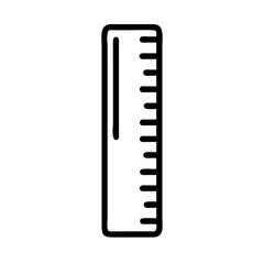 Simple black and white ruler icon on white background