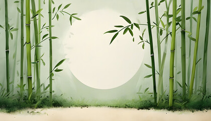 Bamboo Forest with Moon
