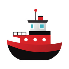 Fototapeta premium tugboat vector illustration on white background