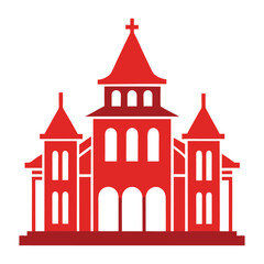  Victorian architecture vector illustration on white background