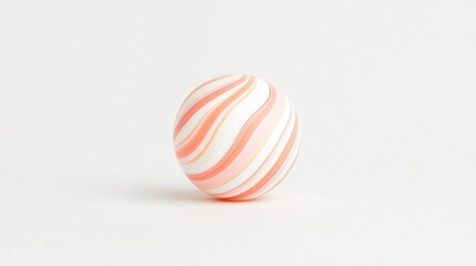A white egg with pink and orange stripes.