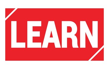 LEARN text written on red stamp sign.