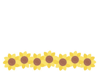 ひまわり  フレーム  イラスト
