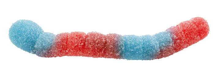 Gummy candy, isolated on white background, full depth of field