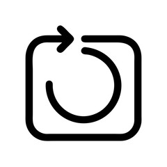 Rounded Square Arrow Rotating Clockwise Icon Design