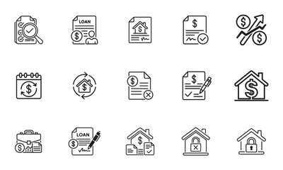 Home Loan and Financing Icons Collection