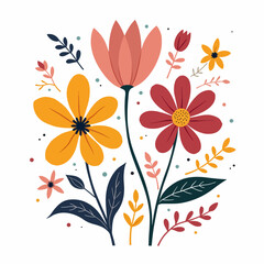 Floral background vector illustration, Floral background with flowers