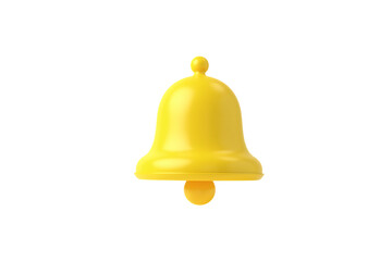 Bright Yellow Bell Notification Icon 3D Render