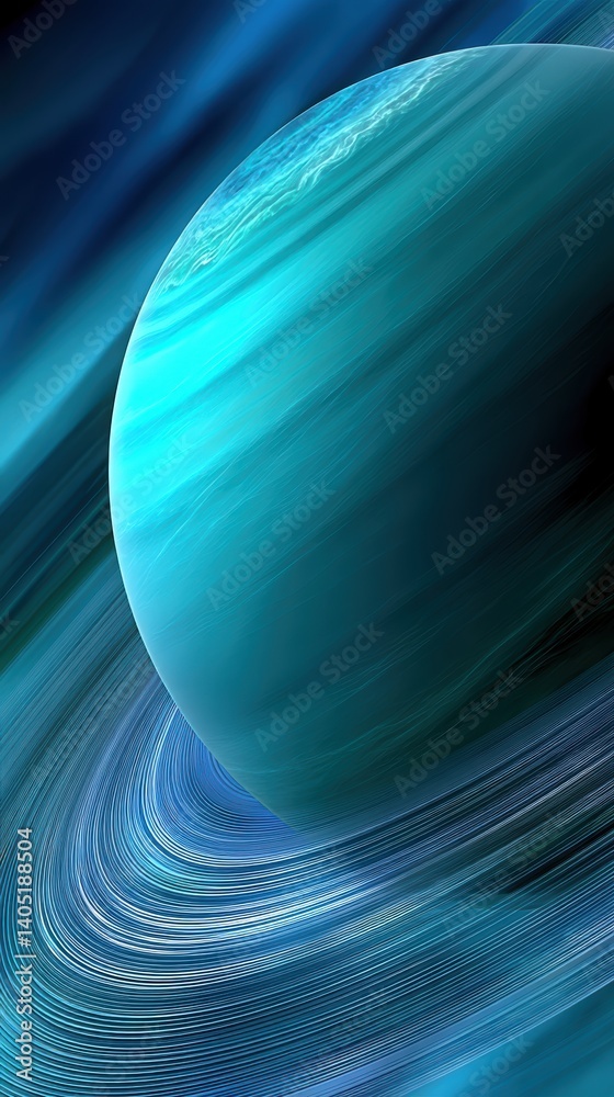 Poster Mystical storms swirl on Uranus with flickering lightning illuminating dark vortexes