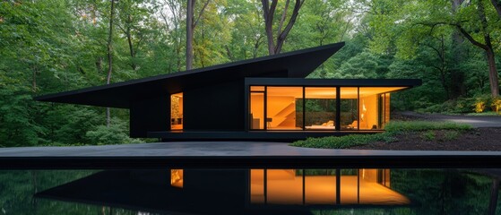 Fototapeta premium Modern House in Forest