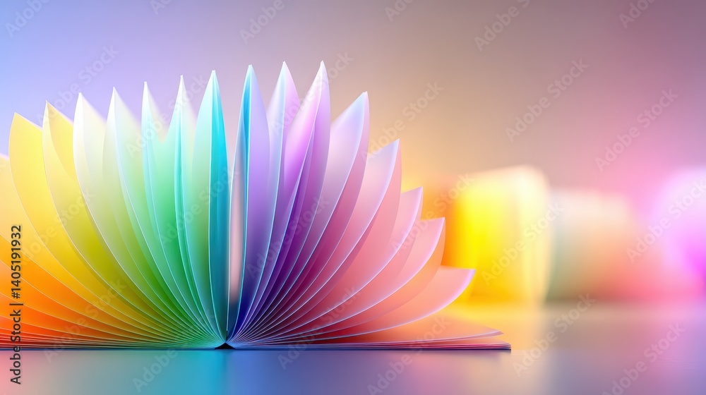 Poster minimalist colorful pages on a soft pastel background for creative expression