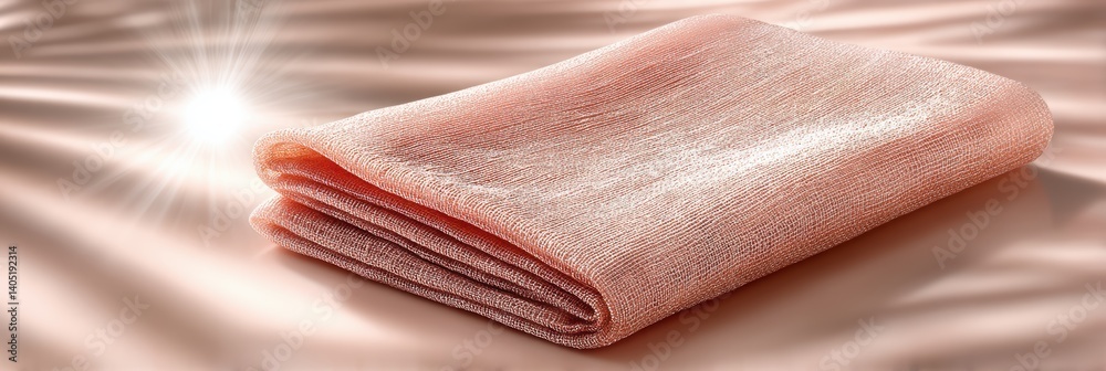 Poster elegant folded fabric on a soft pastel backdrop for modern e commerce presentation