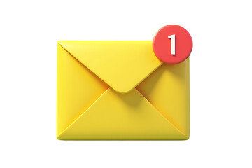New message alert Yellow email red notification