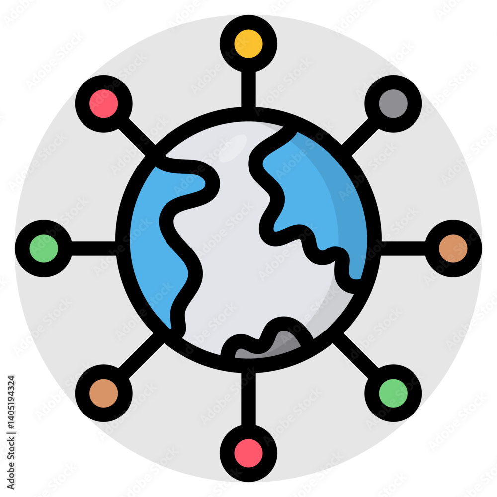 Wall mural perfect design icon of global network