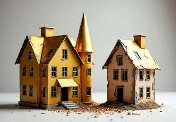 worn model houses