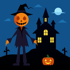 halloween pumpkin with bats