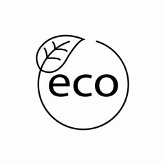 eco friendly label icon vector sign