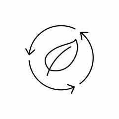 leaf recycling circle icon vector sign