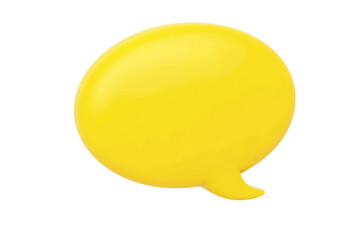 Bright yellow speech bubble 3D render bold design