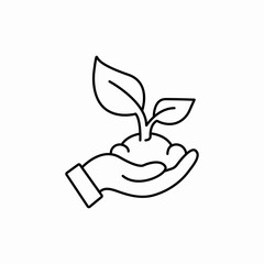 plant growing hand icon vector sign