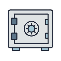 Safe Vault with Dial Lock Icon Design