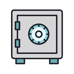 Safe Vault with Dial Lock Icon Design