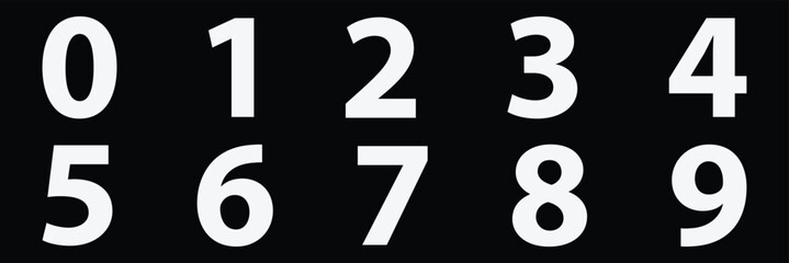 Numbers icon set from 0 to 9