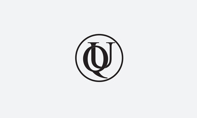 QU, UQ, U, Q Abstract Letters Logo Monogram	