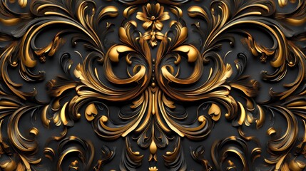 Luxurious Vintage Composition Surrounded by Detailed Golden Accents