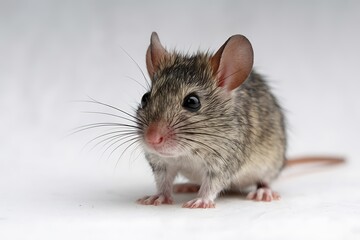 A Close-Up View of a Small, Adorable House Mouse