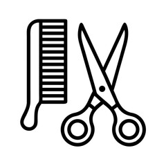 Scissors and Comb for Haircut Icon Design