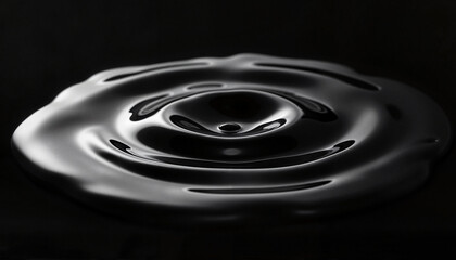 Surreal liquid mercury rippling on black surface, hypnotic reflections