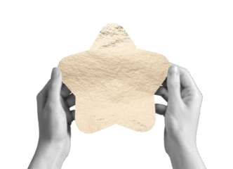 Hands holding golden star with shiny foil texture, symbolizing achievement, recognition, and success. Elegant, metallic prize representing excellence, honor, and luxury. Minimal, modern design,.