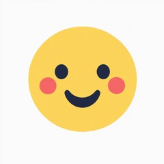 Fototapeta premium Smiling Face Emoji with Blush Graphic Illustration on Clean Background