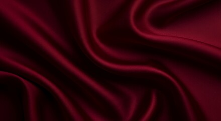 Fototapeta premium 深みのあるの赤色のシルク生地のクローズアップ