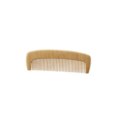 wooden comb on a solid white background