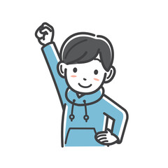 エイエイオーの掛け声をする男の子