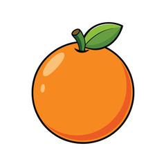 Orange Vector Illustration – Fresh Citrus Fruit with Vibrant Color for Healthy and Natural Food Designs

