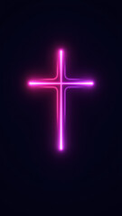 A modern graphic representation of a cross with vibrant colors.